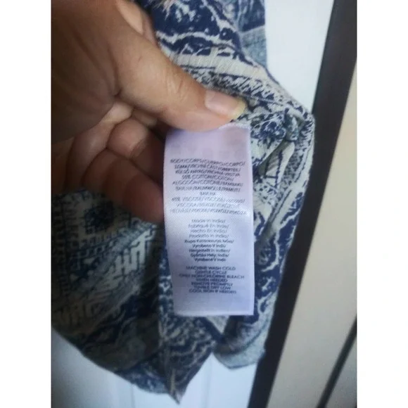 Chaps Long Sleeve Blue Boho Relaxed Blouse - Women's Size L - Picture 13 of 15